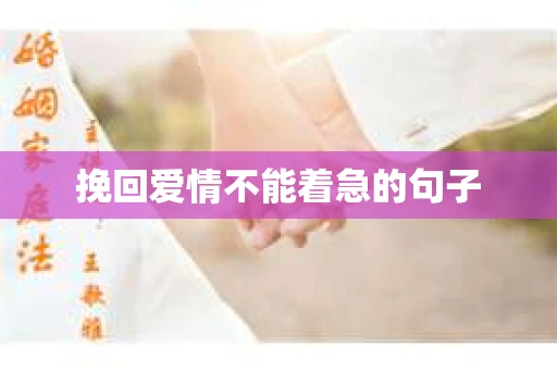 挽回爱情不能着急的句子