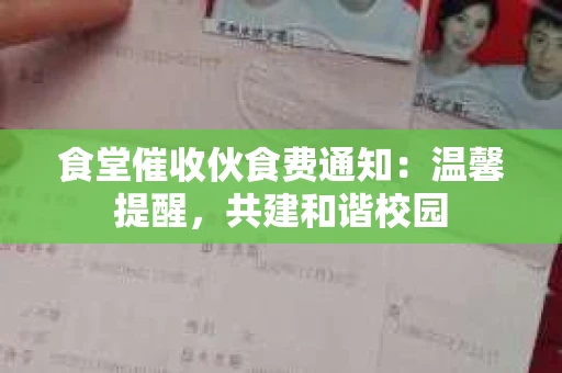 食堂催收伙食费通知：温馨提醒，共建和谐校园