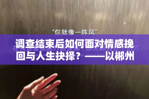 调查结束后如何面对情感挽回与人生抉择？——以郴州情感挽回咨询为例